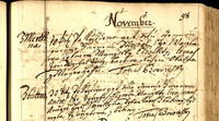„November 1720: Desátého dne pokřtěno jest dítě v domě faráře jménem Michal z otce Waczlawa Dobnera, manželky Elizabety, levans Jan Michal Seitz, Barbora Rusin, oba dva z Mayerhöffu“ Zapsal Tobiáš Borovský...